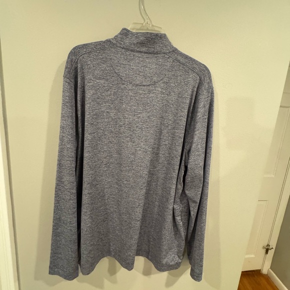 Johnston & Murphy Shirt Men XL Blue Quarter Zip Solid Pullover Performance - Picture 4 of 6